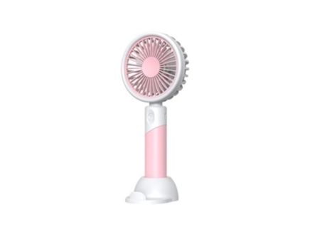 Mini Ventilador Portátil De Mano/Escritorio Con Soporte 3 Velocidades MAYOU Sd2130 Blanco + Rosa