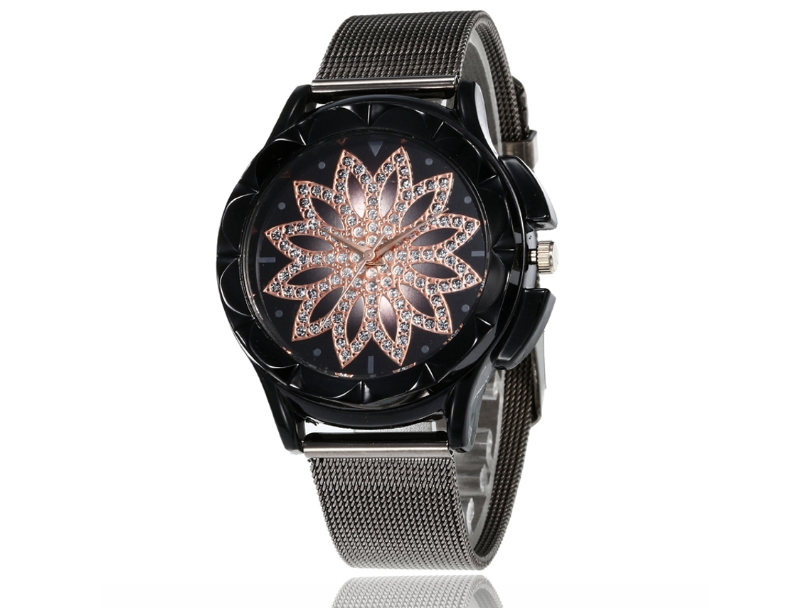 Elegante Reloj De Pulsera Unisex Con Correa Metálica Y Esfera Redonda De Cuarzo.