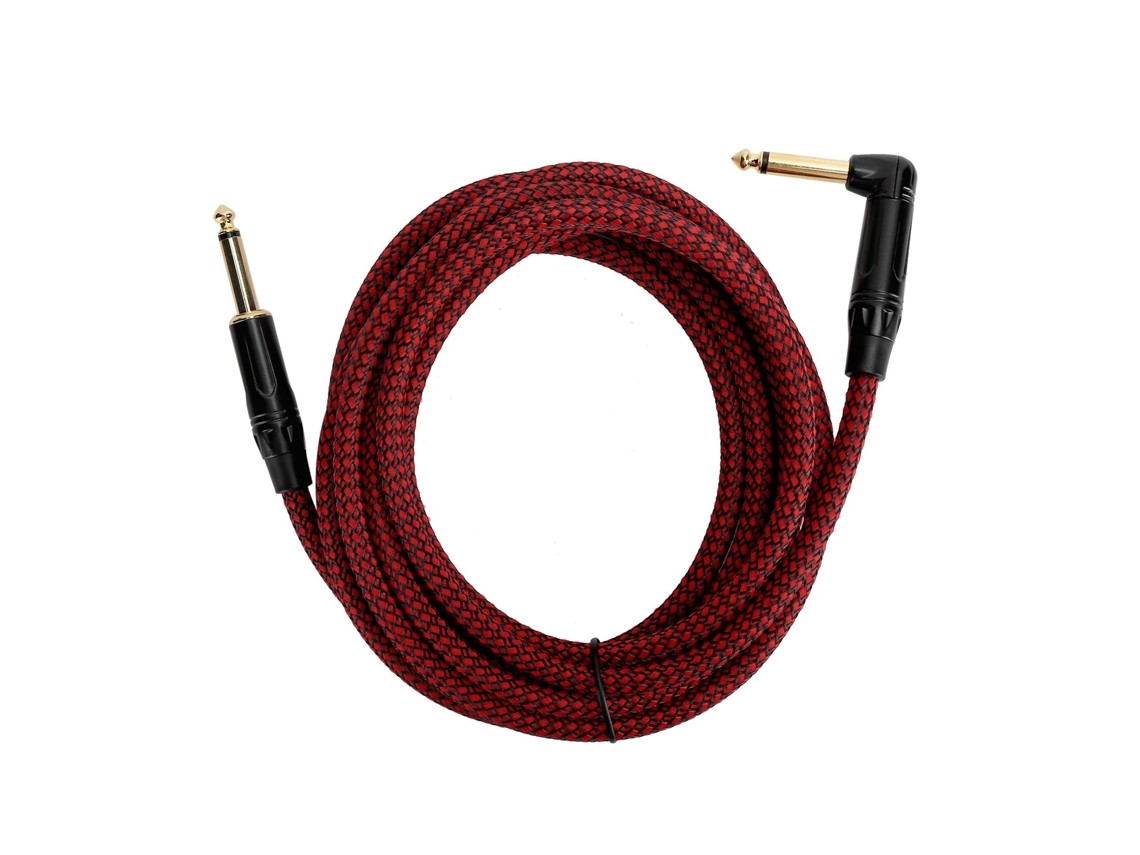 Cable Para Guitarra Eléctrica De 6,35 Mm, Ofc 22awg, 3 M, Conector Chapado En Oro Para Amplificadores E Instrumentos.