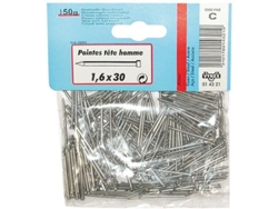 Espigones De Cabeza Masculino Vynex Acero Bruto 1,6x30 Mm Fijación En Madera
