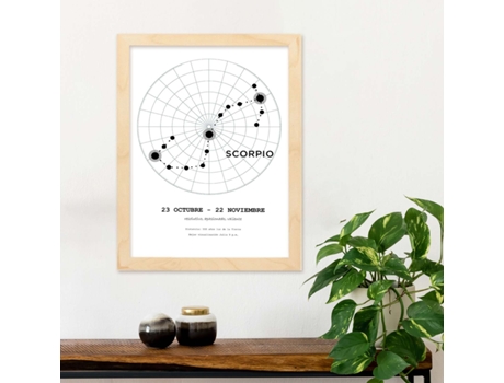 Póster NACNIC con La Constelación Escorpio. Poster con Símbolo do Zodiaco en y Fondo do Cielo Estrellado