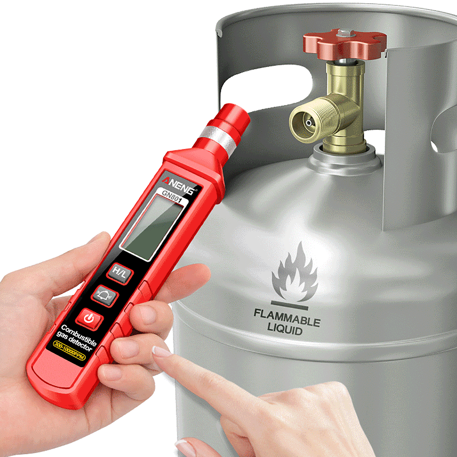 Detector de gases combustibles GN801, analizador de fugas de gas natural y propano.