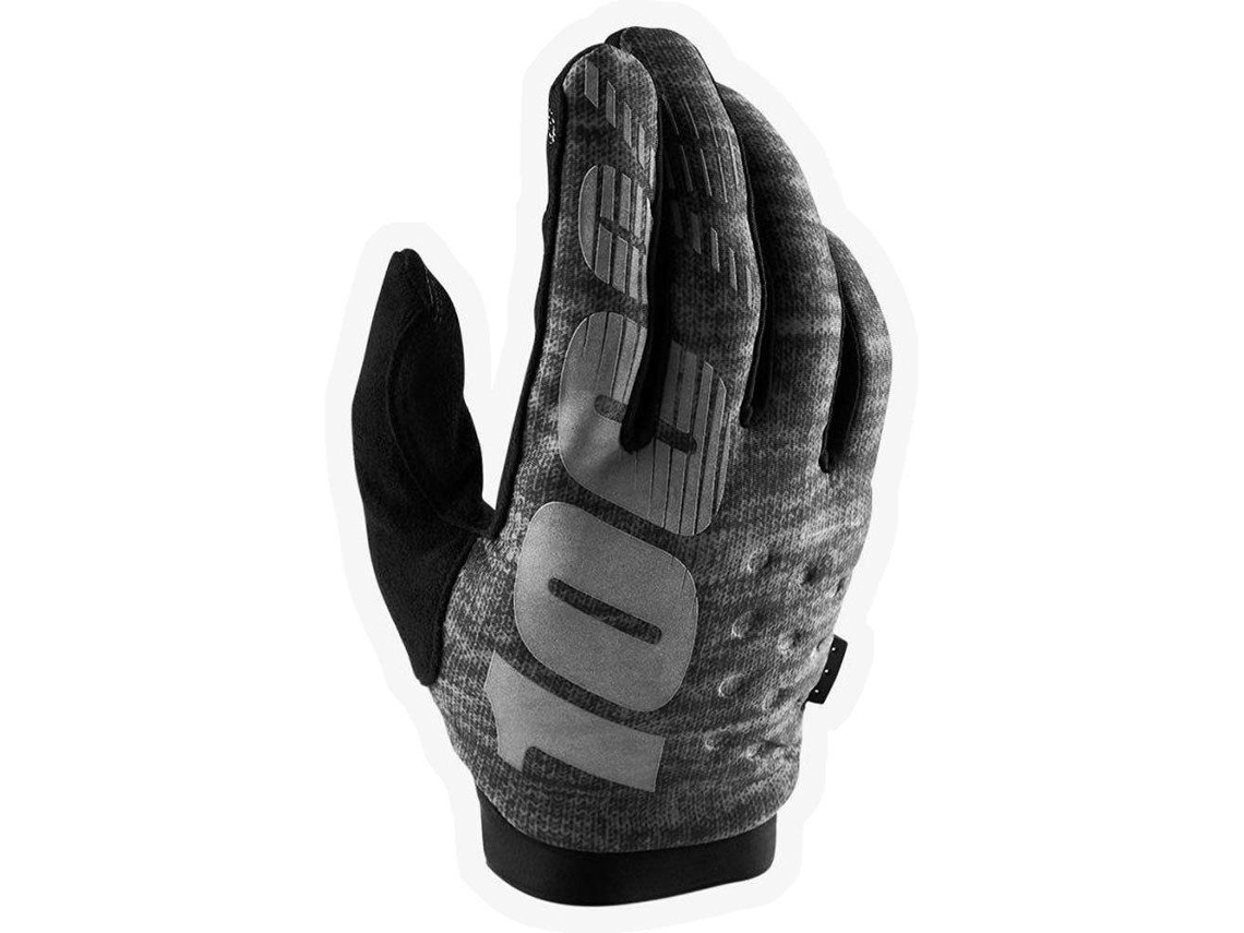 Guantes para Hombre 100PERCENT Brisker Cold Negro para Ciclismo (L)