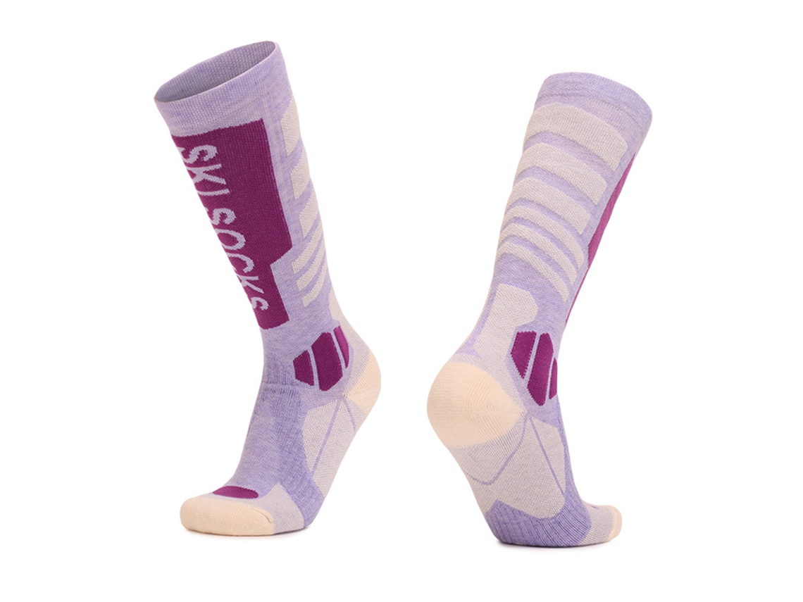 Calcetines Altos De Lana Merino Para Mujer, Calcetines Térmicos Para Esquí Y Deportes Al Aire Libre En Invierno.