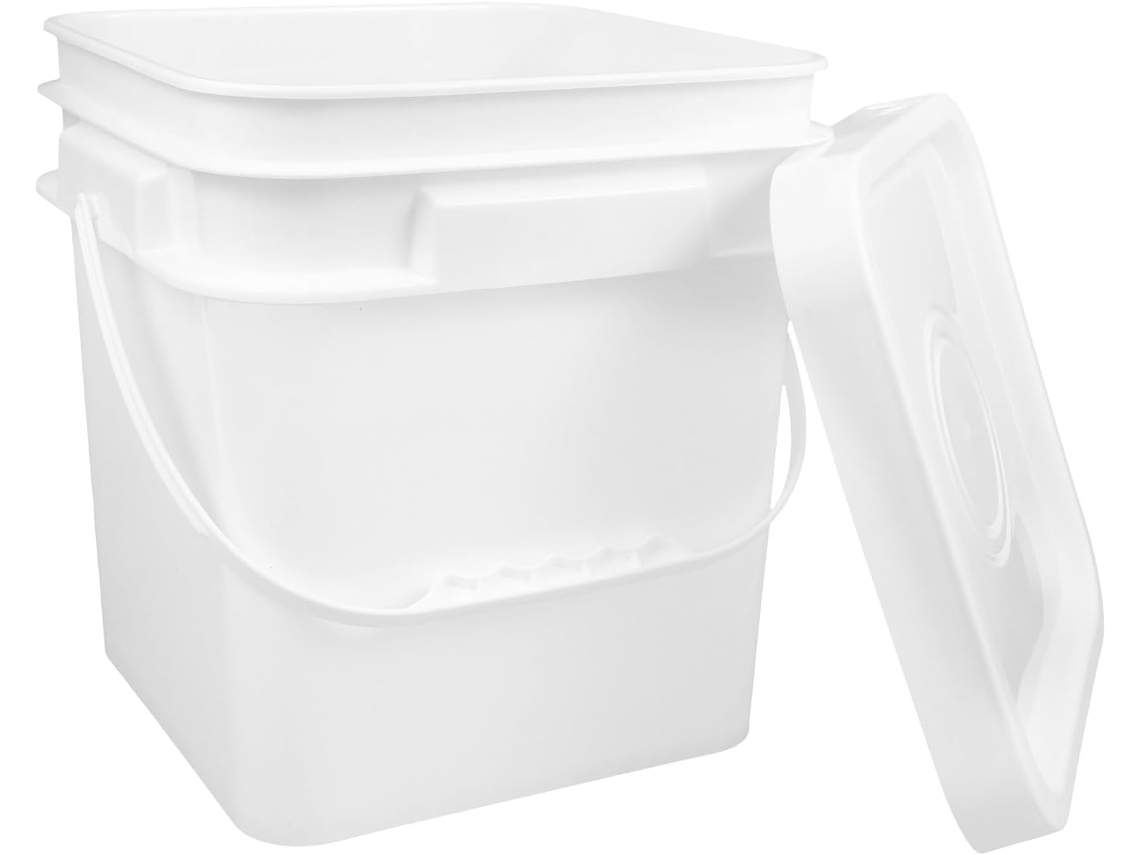 Recipiente Quadrado De Plástico De 10 Litros Com Tampa Hermética, Balde Dispensador Para Detergente Em Pó E Produtos De