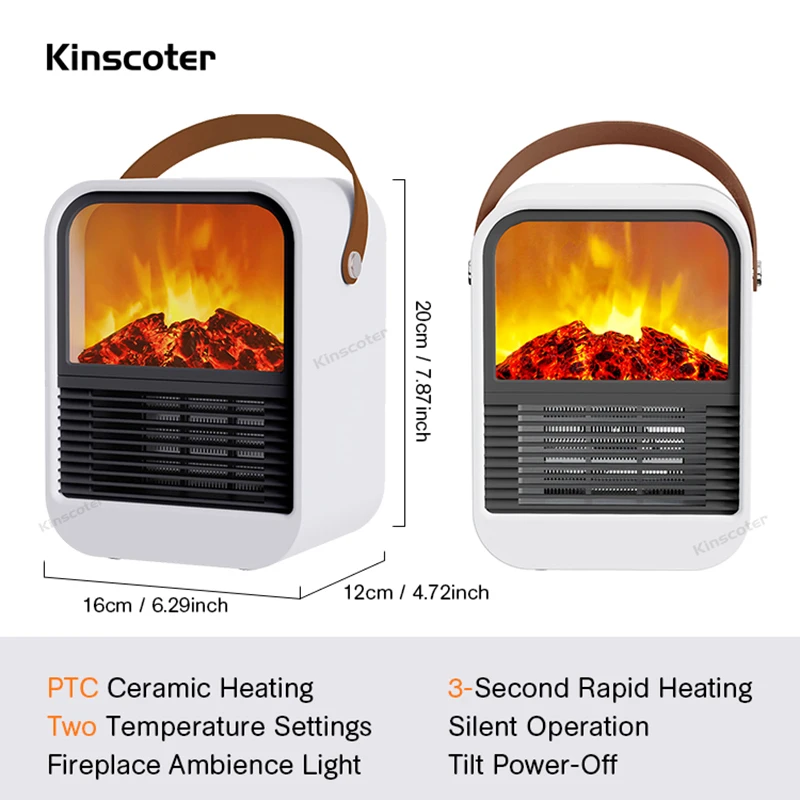 Calefactor Eléctrico Tipo Chimenea, Calefactor Con Ventilador, Portátil, De Sobremesa Para Uso Doméstico.