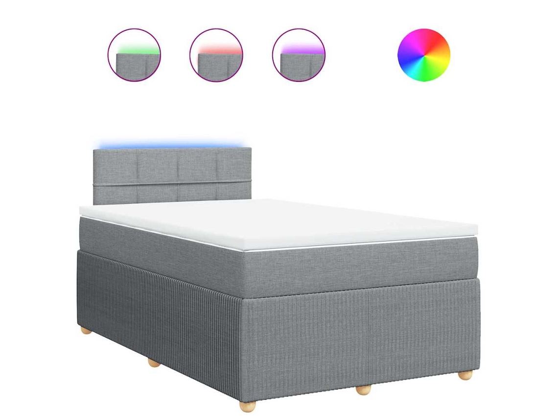 Maison Exclusive - Cama Box Spring Con Colchón Tela Gris Claro 120x190 Cm