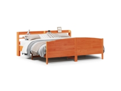 Maison Exclusive - Cama Sin Colchón Madera Maciza De Pino Marrón Cera 200x200 Cm