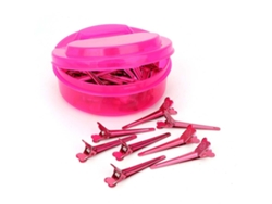 50pcs Pinzas De Pelo Para Salón Clips Mini Herramienta De Peinado Clip De Pelo Estilo (rojo Rosa)