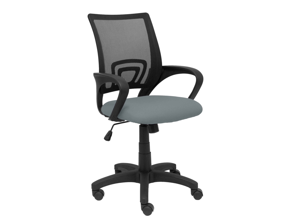 Silla De Oficina Vianos Con Mecanismo Basculante Tapizada Con Tela Color Gris Y Malla Color Negro