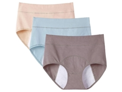 Braguitas Menstruales Impermeables De Algodón De 3 Piezas Para Mujer Con Protección Antiderrame.