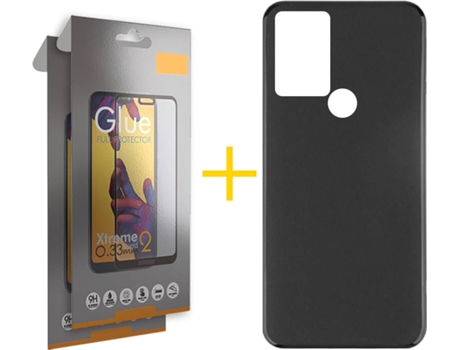 Carcasa + 2 Protectores de Pantalla para TCL 30 SE SKYHE Negro