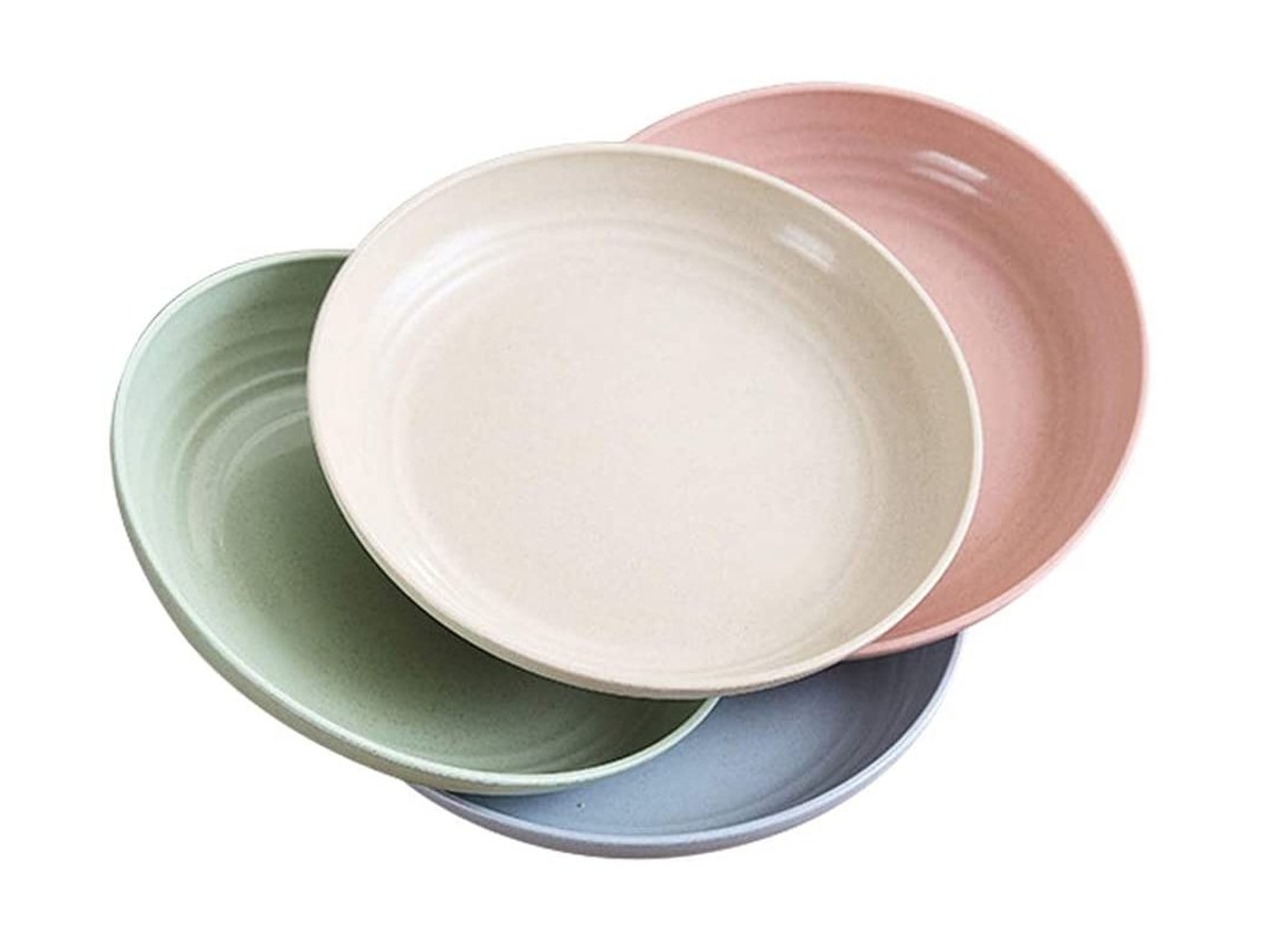 RELAVAEV Placas De Palha De Trigo, Conjunto De Placas Reutilizáveis Ecologicamente Corretas, Perfeito Para Crianças E Adultos, Bpa Free Non Toxin, Saudável,