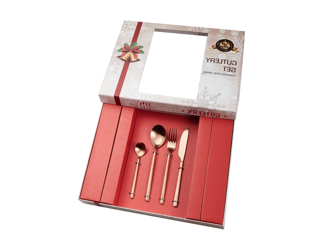 Conjunto De Cubiertos De Acero Inoxidable De 24 Piezas Cubiertos Multiusos Para Casa Y Cocina Gusshious Oro Rosa