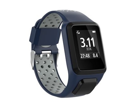 Correa de Silicona para Tomtom Adventurer / Runner 2 3 / Spark 3 CO-PHÉNIX ALCA01 Azul y Gris