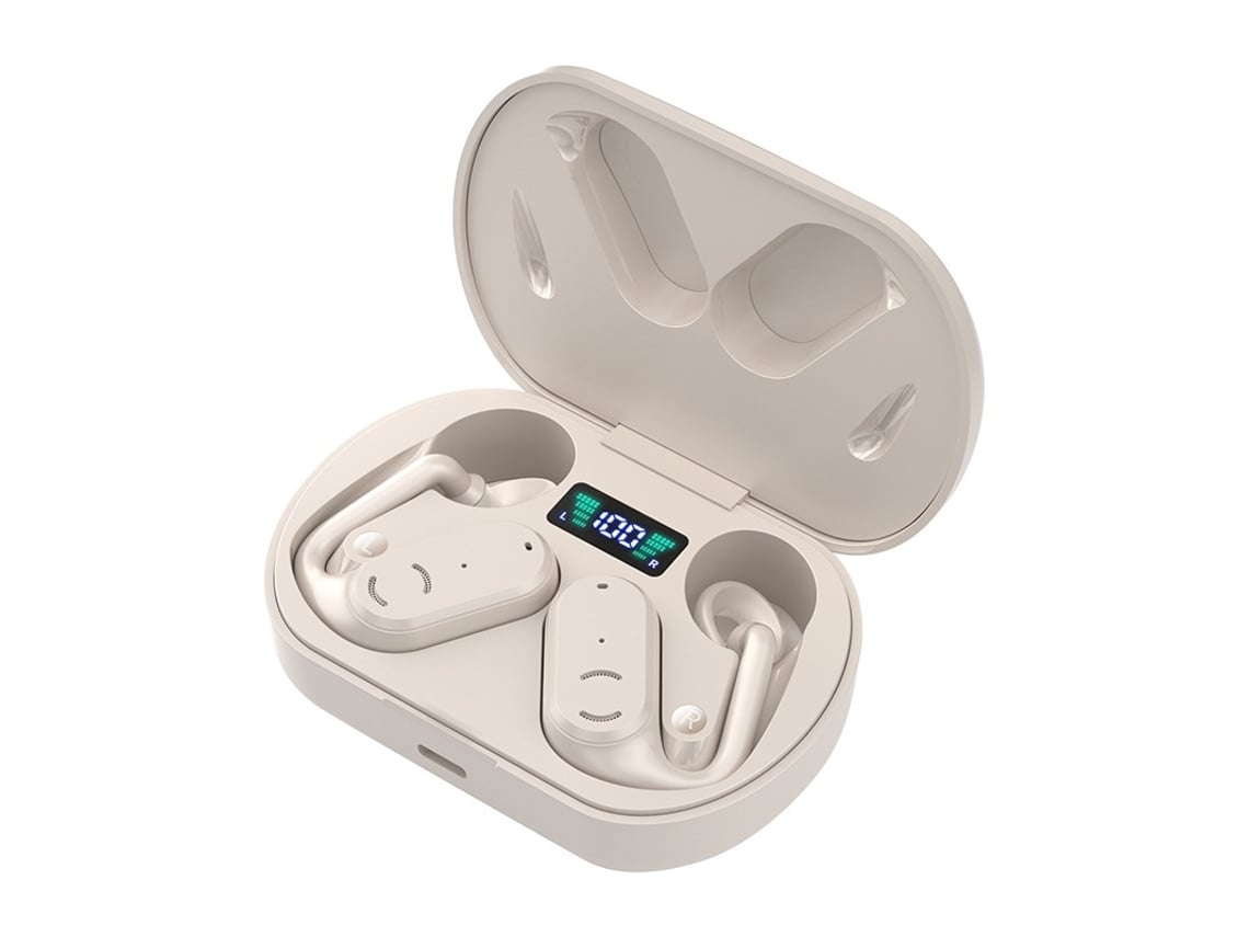 Auriculares YEMAESRE Bluetooth de conducción ósea Ipx7 impermeables con reducción de ruido Enc Beige