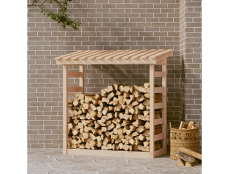 vidaXL Leñero de madera maciza de pino 108x64,5x110 cm