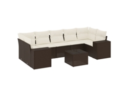 Maison Exclusive - Set Sofás De Jardín 8 Piezas Y Cojines Ratán Sintético Marrón