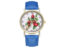 Reloj De Muñeca Unisex Zhoulianfa Plum Print Dial Redondo Analógico Cuarzo Azul Real