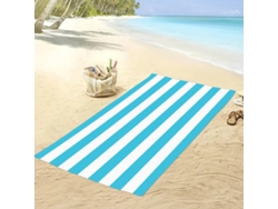 Toalla de playa de microfibra a rayas Yuysan, de alta absorción y secado rápido, 150 x 75 cm, modelo ST016, azul claro.