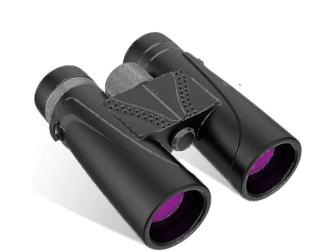 Binoculares 12x42 Bak4 Prism FMC ligeros para observación de aves, caza, viajes, deportes, color negro Yizhood
