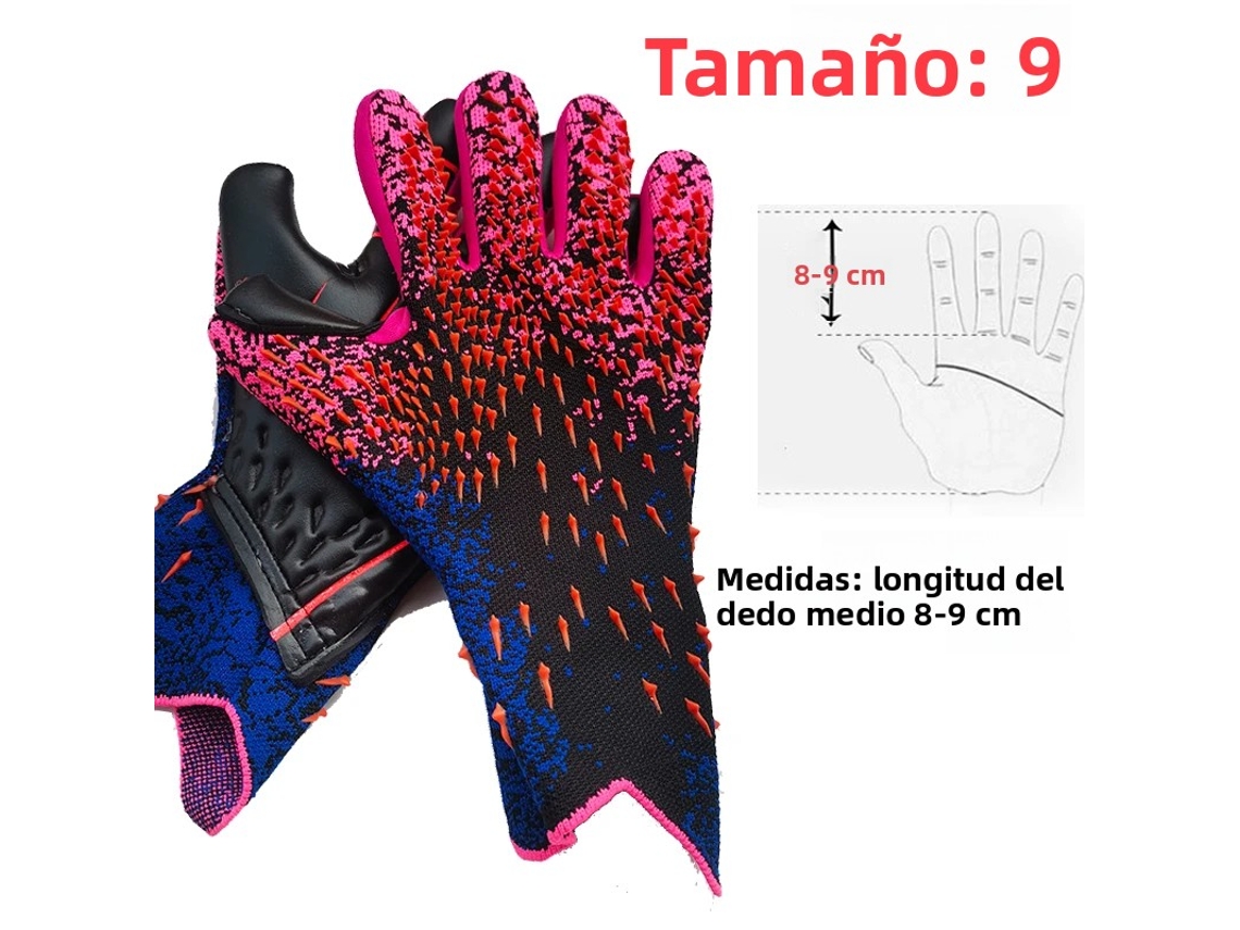 Guantes De Portero De Fútbol Profesional (rojos, 9 Cm), Protección De Látex Grueso.