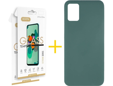 Kit Funda + 2 Protectores de Pantalla Samsung Galaxy A51 ACCETEL Silicona Líquida (Verde)