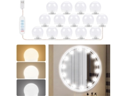 Luz Para Espelho / Iluminação Para Penteadeira, 3 Cores / 9 Níveis De Brilho, Cabo Usb Ajustável (pacote Com 4)