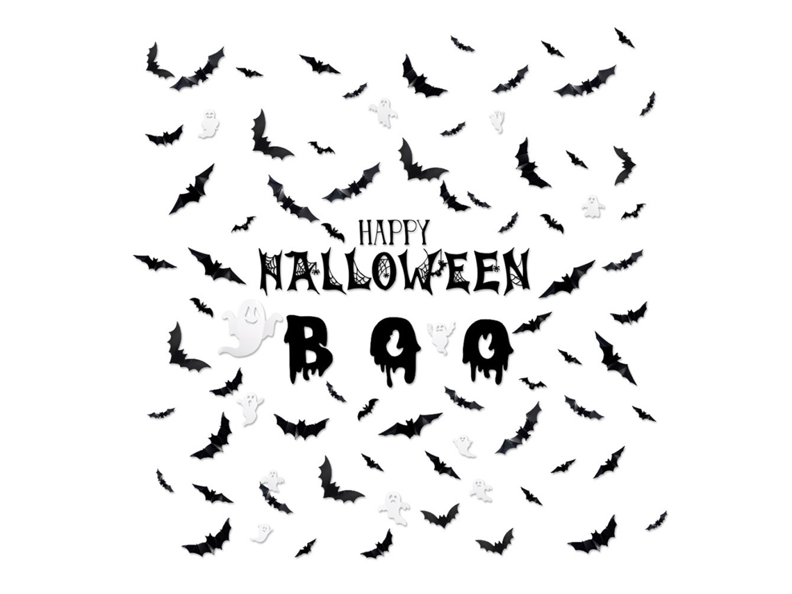 Pegatinas realistas de murciélagos 3D para decoración de pared de fiesta de Halloween