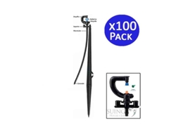 Microaspersor de Riego 360º a Chorros Con Estaca 40 Cm Radio 2,5-3M Pack 100 SUINGA