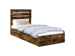 Maison Exclusive - Cama Con Almacenamiento Con Cabecera Roble Ahumado 100 X 200 Cm