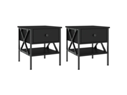 Maison Exclusive - Mesitas De Noche 2 Uds Madera De Ingeniería Negro 40x42x45 Cm