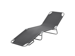 Tumbona Plegable 5 Posiciones, Tela Oxford, 187x55x24cm, Gris