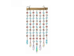 Atrapasol con cristales prismáticos, campanilla de viento de cristal brillante, creador de arcoíris, hogar