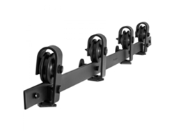 Sistema de riel de acero al carbono negro de 193 cm para puertas corredizas plegables Tekmaquinas