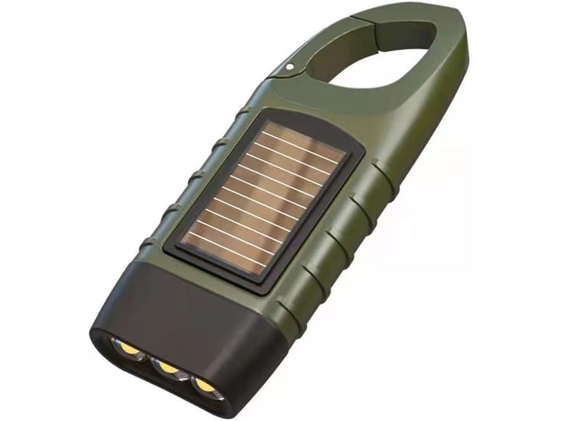 Linterna Led Recargable Con Manivela Y Energía Solar, Linterna De Dinamo, Luz De Emergencia Portátil Para Acampar (verde) Clase Energética A++