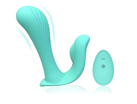 Vibrador de bragas portátil para estimulación del clítoris del punto G Bragas vibratorias de control remoto con 10 modos de vibración Azul BISBISOU...