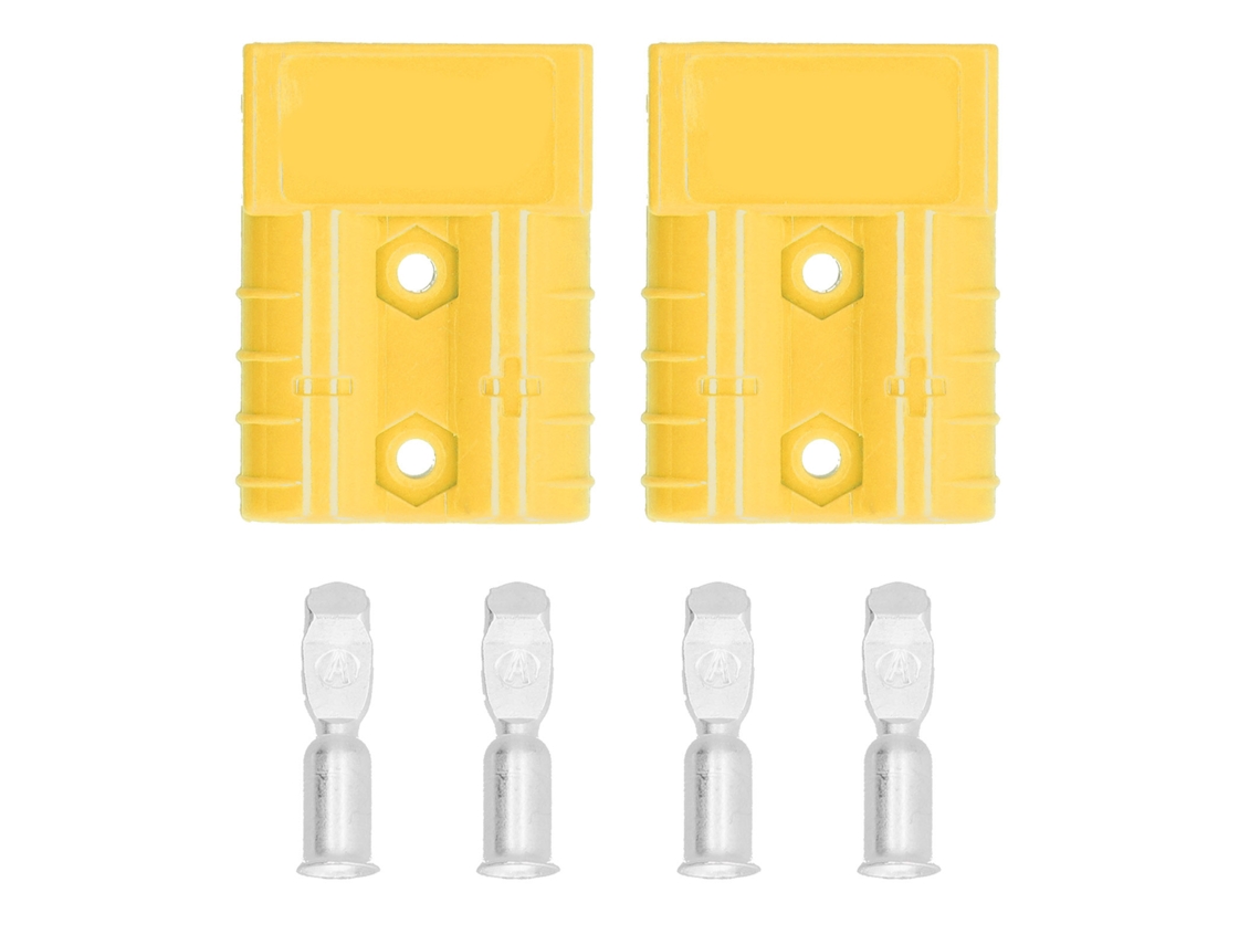 Yncm2026-kit Conector Batería 50a 6awg 600v Amarillo Desconexión Rápida Cableado Ligero 2 Piezas