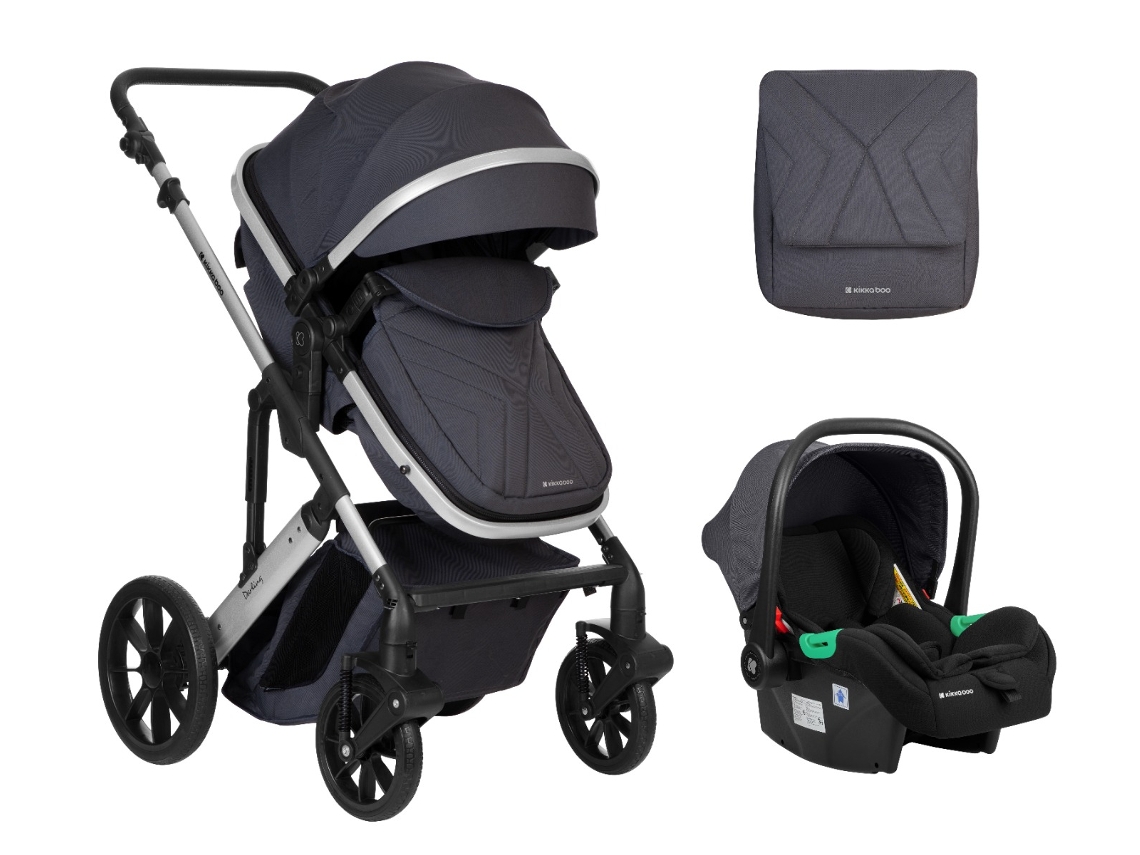 Cochecito de bebé 3 en 1 con asiento transformable Darling Dark Grey 2024 KIKKABOO
