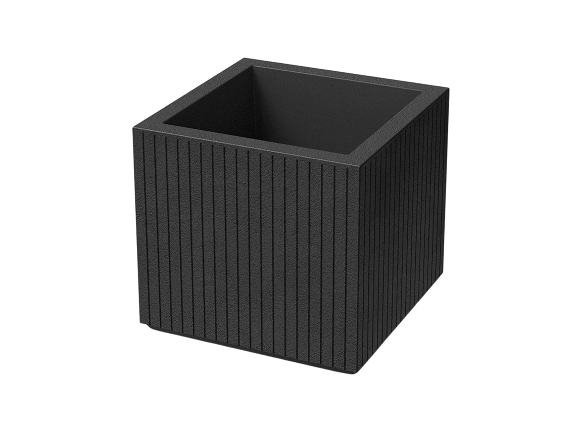 Maceta De Rotomoldeo Coro Square Carbón Ø40x36
