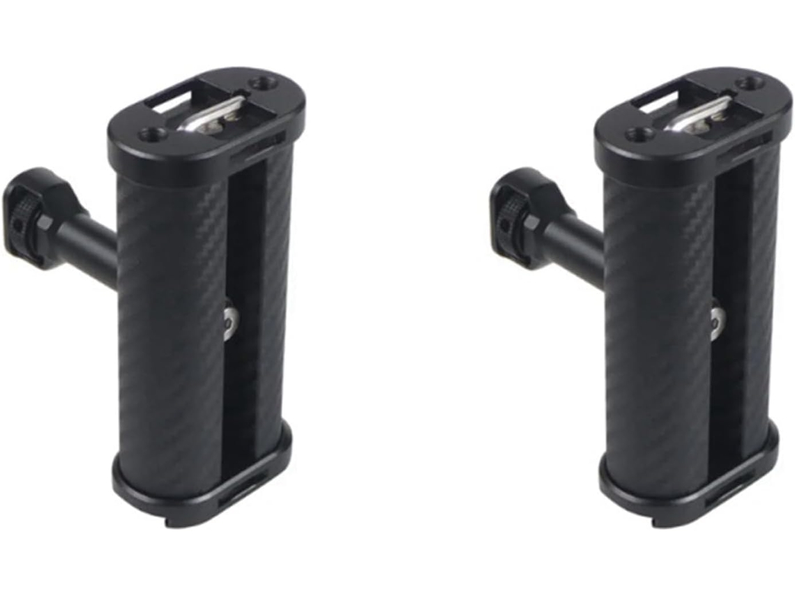 Juego De 2 Mini Empuñaduras Para Jaula De Cámara Réflex Digital Con Espejo De Rosca De 1/4" Con Llave Integrada