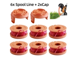 Juego de 6 filas de cintas para cortacésped Wa0004.1 para cortacéspedes Worx de 20 V + 2 tiras (6x3 m, 1,65 mm)