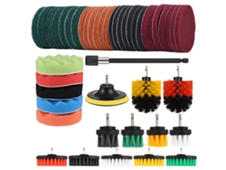 Conjunto 45 Pinceis Acessorios Para Furadeira Limpeza Carro Casa Banheiro Cozinha