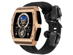 Tws Smartwatch 2 en 1 Bluetooth Llamadas Monitoreo de oxígeno en sangre Salud Modos multideporte Negro YEMAESRE