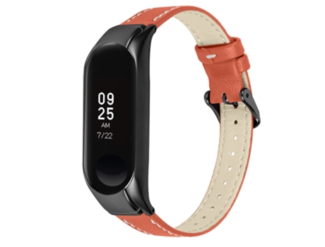 Correa de piel auténtica para Xiaomi Mi Band 7 - anaranjado