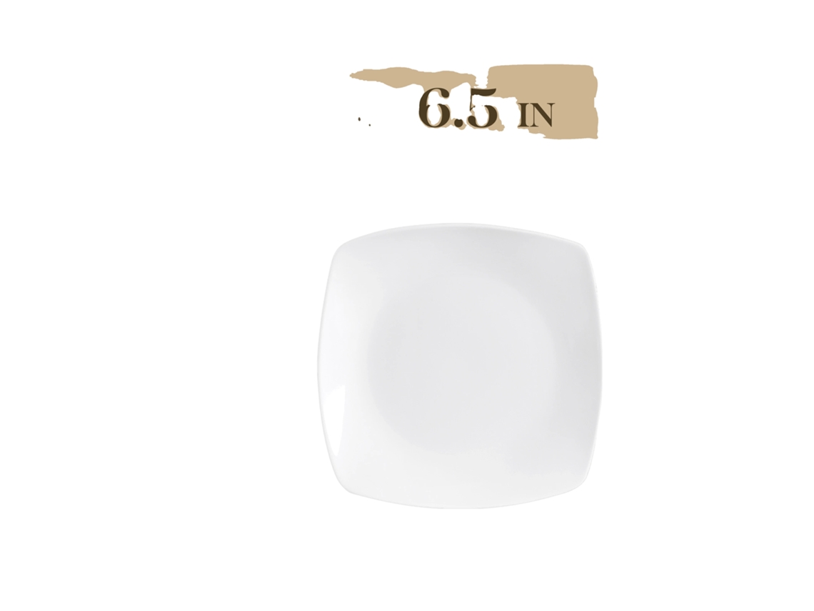 Juego de porcelana, elegante diseño cuadrado, material cerámico duradero, plato de postre, 12 piezas