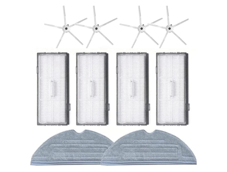 10 piezas de accesorios para Xiaomi Roborock S7 T7S T7Plus Robot aspirador y fregador de suelos, 4 cepillos laterales, 4 filtros, 2 trapos