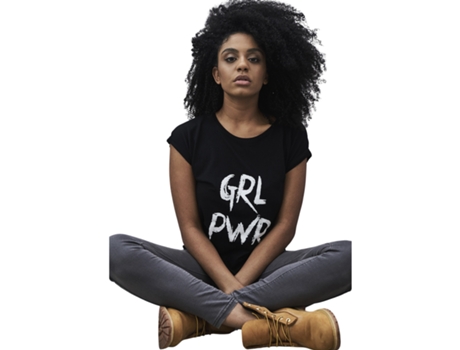 Camiseta de Mujer MISTER TEE Talla Grl Pwr Negro (2XL)