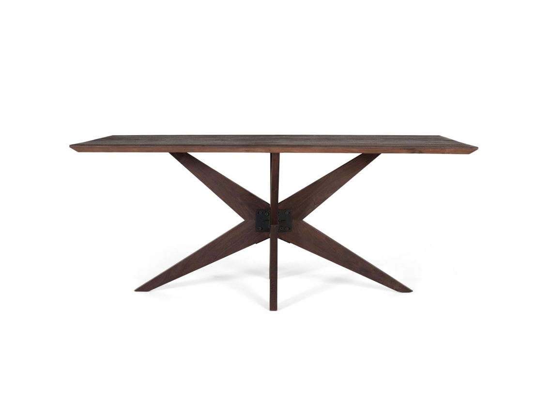 Mesa de comedor rectangular en madera de mango wengué 180cm