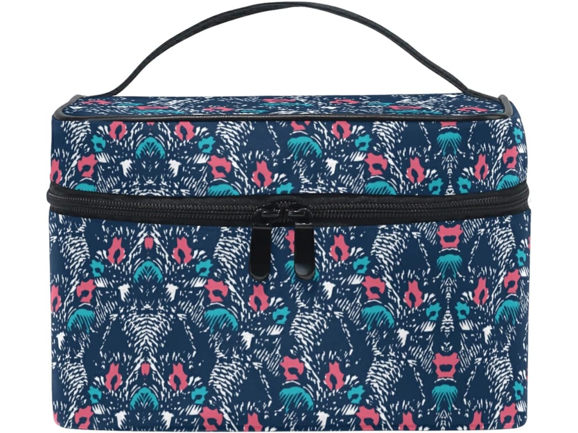 Neceser Cuero Con Cremallera Portátil Organizador Estampado